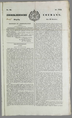 Zierikzeesche Courant 1829-10-13