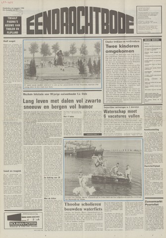 Eendrachtbode /Mededeelingenblad voor het eiland Tholen 1986-08-14