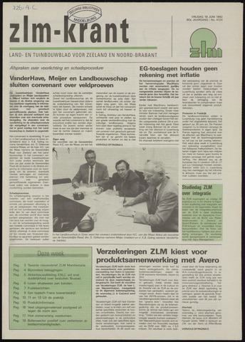 Zeeuwsch landbouwblad ... ZLM land- en tuinbouwblad 1992-06-19