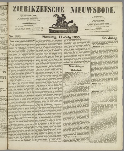 Zierikzeesche Nieuwsbode 1853-07-11