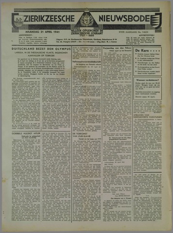 Zierikzeesche Nieuwsbode 1941-04-21