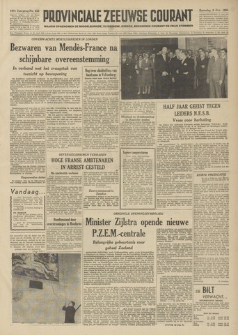 Provinciale Zeeuwse Courant 1954-10-02