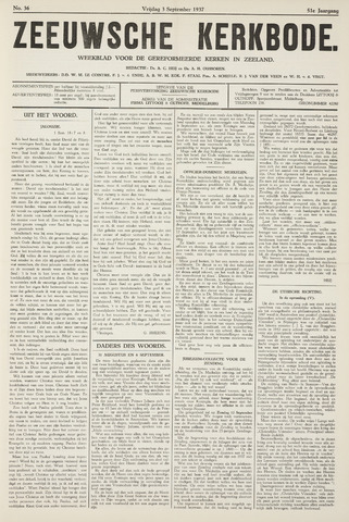 Zeeuwsche kerkbode, weekblad gewijd aan de belangen der gereformeerde kerken/ Zeeuwsch kerkblad 1937-09-03