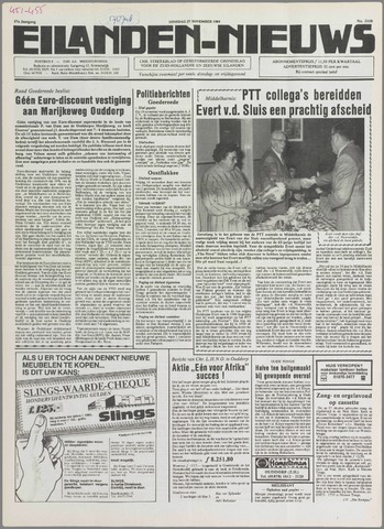 Eilanden-nieuws. Christelijk streekblad op gereformeerde grondslag 1984-11-27