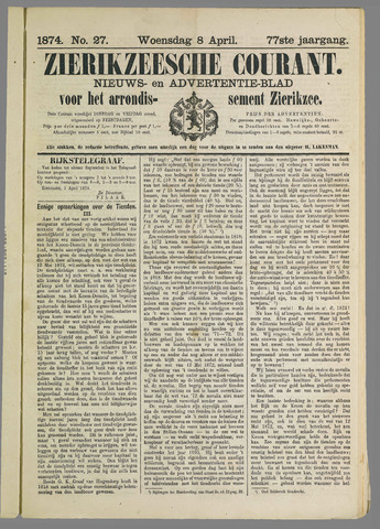 Zierikzeesche Courant 1874-04-08