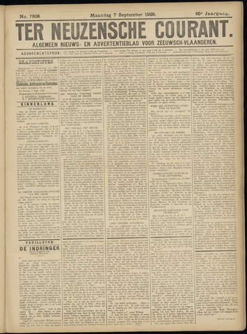 Ter Neuzensche Courant / Neuzensche Courant / (Algemeen) nieuws en advertentieblad voor Zeeuwsch-Vlaanderen 1925-09-07