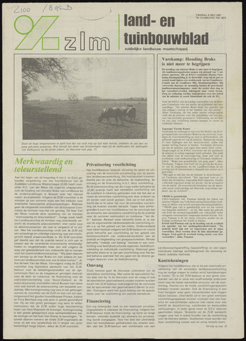 Zeeuwsch landbouwblad ... ZLM land- en tuinbouwblad 1987-05-08