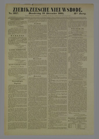 Zierikzeesche Nieuwsbode 1884-12-18