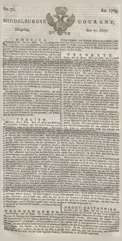 Middelburgsche Courant 1769-06-27