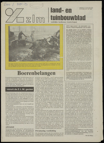 Zeeuwsch landbouwblad ... ZLM land- en tuinbouwblad 1987-01-23