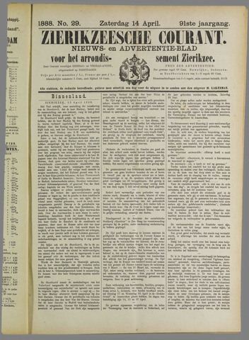 Zierikzeesche Courant 1888-04-14