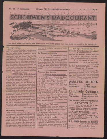 Schouwen's Badcourant 1934-08-30