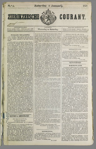 Zierikzeesche Courant 1858-01-16