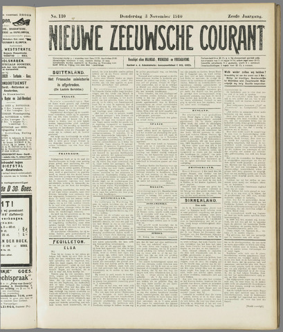 Nieuwe Zeeuwsche Courant 1910-11-03