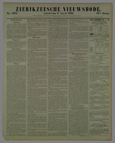 Zierikzeesche Nieuwsbode 1886-04-01