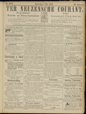 Ter Neuzensche Courant / Neuzensche Courant / (Algemeen) nieuws en advertentieblad voor Zeeuwsch-Vlaanderen 1913-05-08