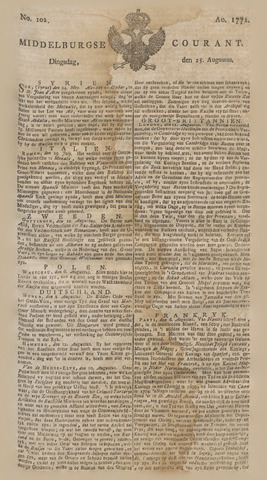 Middelburgsche Courant 1772-08-25