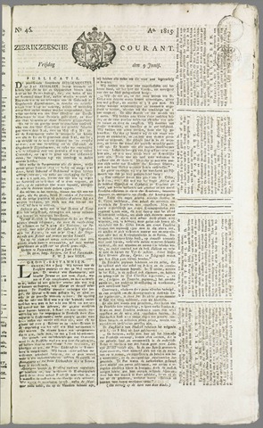 Zierikzeesche Courant 1815-06-09