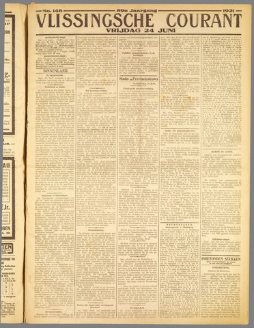Vlissingse Courant 1921-06-24