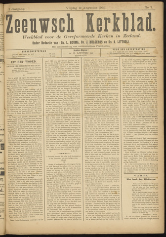Zeeuwsche kerkbode, weekblad gewijd aan de belangen der gereformeerde kerken/ Zeeuwsch kerkblad 1904-08-12