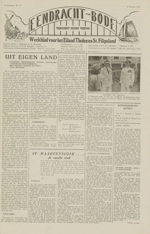 Eendrachtbode /Mededeelingenblad voor het eiland Tholen 1950-01-27