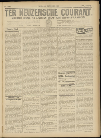 Ter Neuzensche Courant / Neuzensche Courant / (Algemeen) nieuws en advertentieblad voor Zeeuwsch-Vlaanderen 1930-10-03