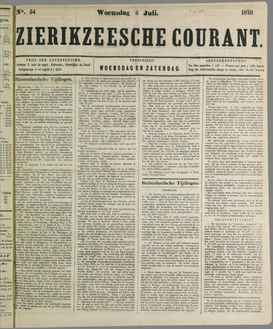 Zierikzeesche Courant 1870-07-06