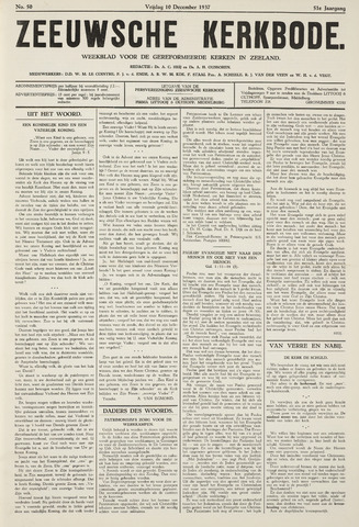 Zeeuwsche kerkbode, weekblad gewijd aan de belangen der gereformeerde kerken/ Zeeuwsch kerkblad 1937-12-10