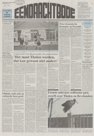 Eendrachtbode /Mededeelingenblad voor het eiland Tholen 2000-11-16