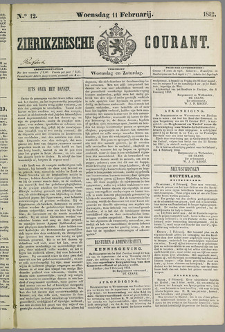 Zierikzeesche Courant 1852-02-11