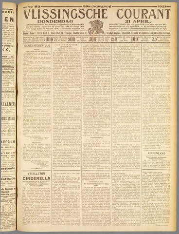 Vlissingse Courant 1921-04-21