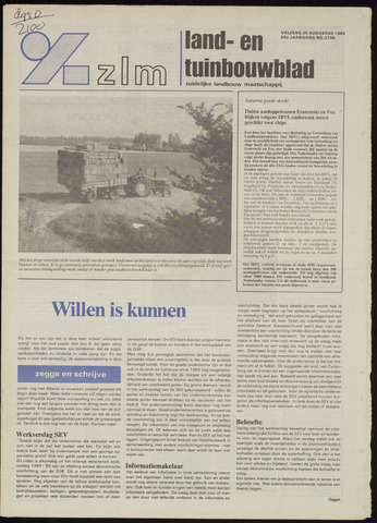 Zeeuwsch landbouwblad ... ZLM land- en tuinbouwblad 1985-08-30