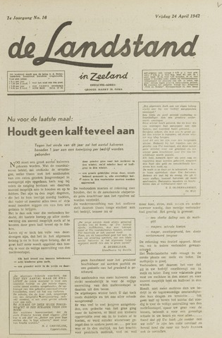 De landstand in Zeeland, geïllustreerd weekblad. 1942-04-24