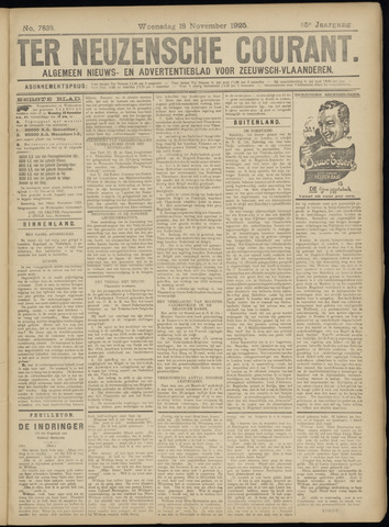 Ter Neuzensche Courant / Neuzensche Courant / (Algemeen) nieuws en advertentieblad voor Zeeuwsch-Vlaanderen 1925-11-18