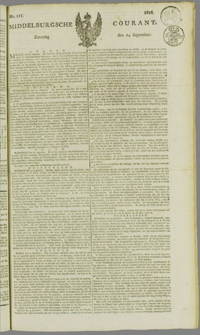 Middelburgsche Courant 1816-09-14