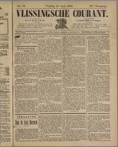 Vlissingse Courant 1892-06-24