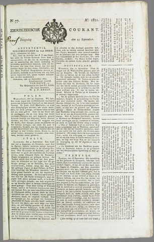 Zierikzeesche Courant 1821-09-25