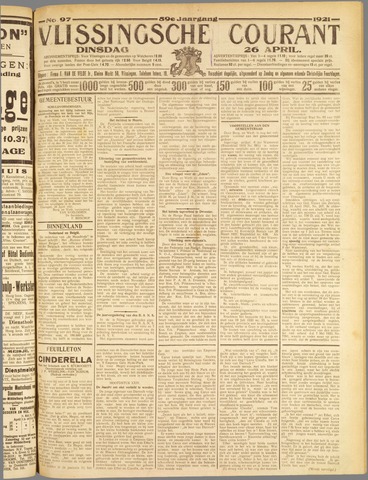 Vlissingse Courant 1921-04-26