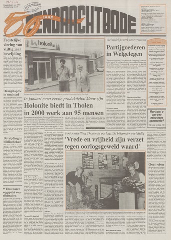 Eendrachtbode /Mededeelingenblad voor het eiland Tholen 1995-05-04