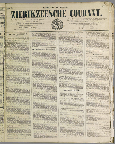 Zierikzeesche Courant 1871-01-14