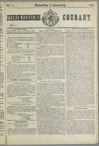 Zierikzeesche Courant 1852-01-24