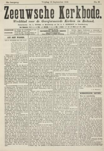 Zeeuwsche kerkbode, weekblad gewijd aan de belangen der gereformeerde kerken/ Zeeuwsch kerkblad 1919-09-19