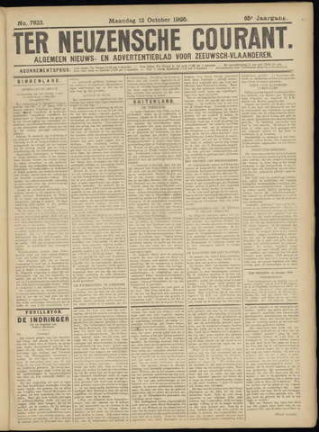 Ter Neuzensche Courant / Neuzensche Courant / (Algemeen) nieuws en advertentieblad voor Zeeuwsch-Vlaanderen 1925-10-12