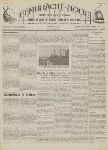 Eendrachtbode /Mededeelingenblad voor het eiland Tholen 1950-10-27