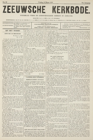 Zeeuwsche kerkbode, weekblad gewijd aan de belangen der gereformeerde kerken/ Zeeuwsch kerkblad 1937-03-19
