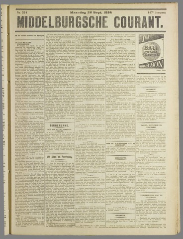 Middelburgsche Courant 1924-09-22
