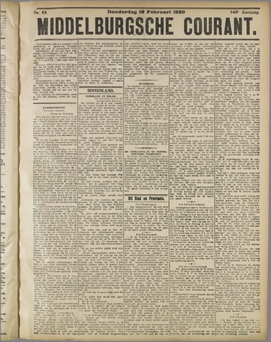 Middelburgsche Courant 1920-02-19