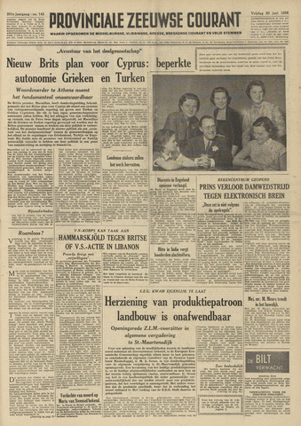 Provinciale Zeeuwse Courant 1958-06-20