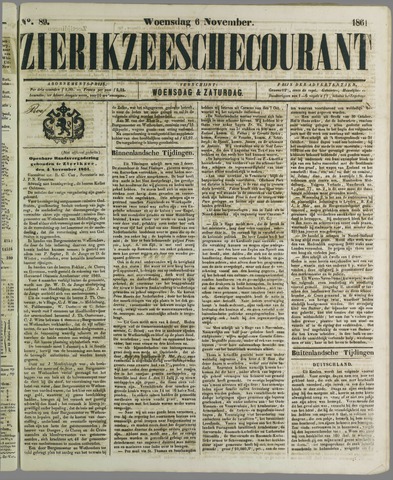 Zierikzeesche Courant 1861-11-09
