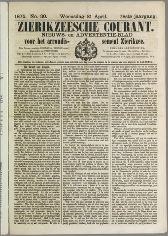 Zierikzeesche Courant 1875-04-21